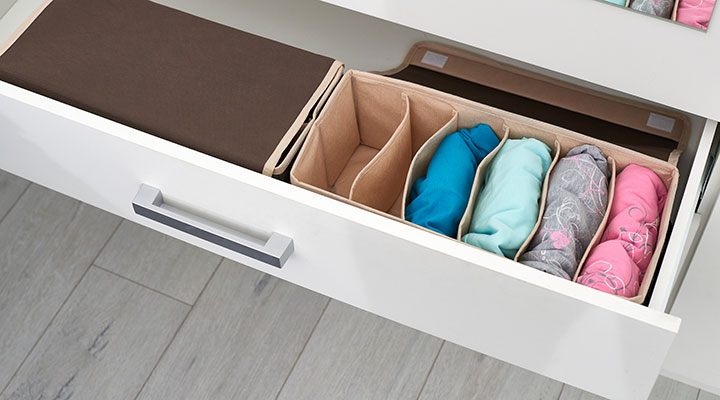 drawer dividers help organize clothes storage